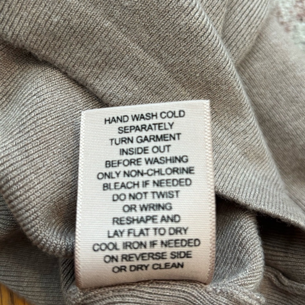Philosophy Scallop Edge Boat Neck Ribbed 3/4 Sleeve Sweater Size Taupe Tan Small - Picture 6 of 6